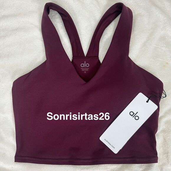 Alo Yoga Real Bra Tank - Burgundy Small Sold Out - Picture 2 of 10